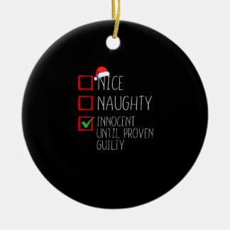 Nice Naughty Innocent Until Proven Ceramic Tree Decoration