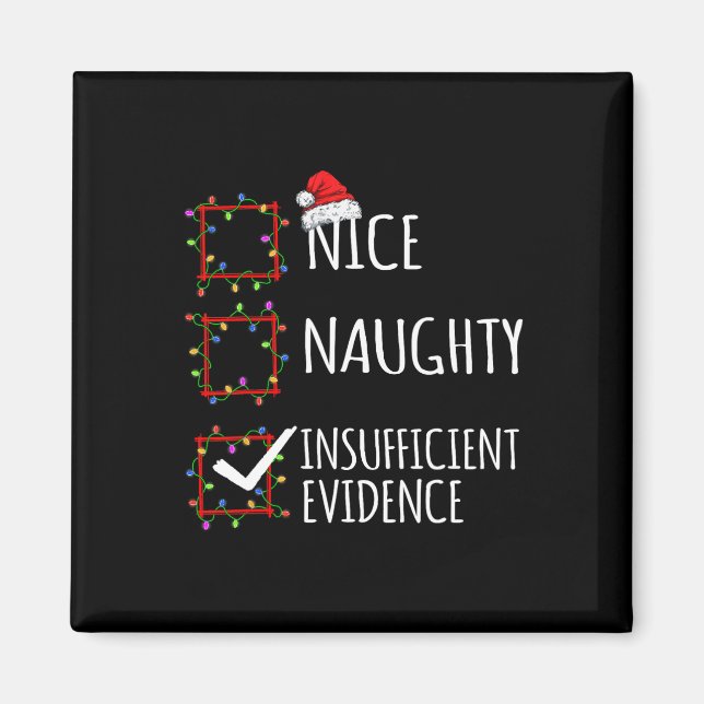 Nice Naughty Insufficient Evidence Christmas List  Magnet (Front)