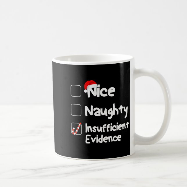 Nice Naughty Insufficient Evidence Christmas Santa Coffee Mug (Right)