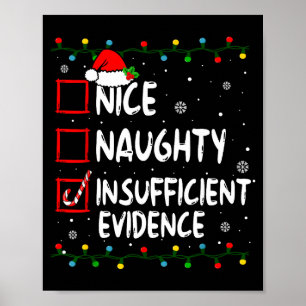 Nice Naughty Insufficient Evidence Christmas Santa Poster