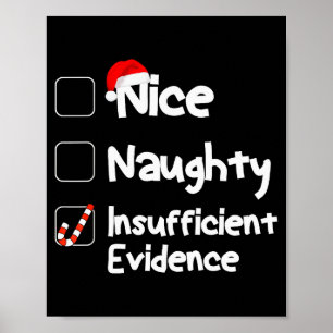 Nice Naughty Insufficient Evidence Christmas Santa Poster