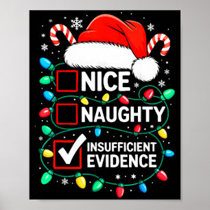 Nice Naughty Insufficient Evidence Shirt Funny Chr Poster