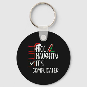 Nice Naughty Its Complicated Christmas List Santa  Key Ring