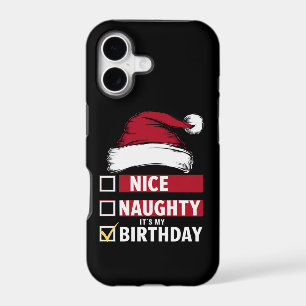 Nice Naughty It's My Birthday Christmas List Santa