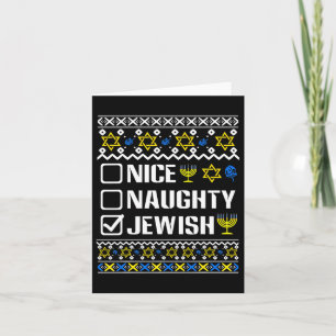 Nice Naughty Jewish Hanukkah Chanukah Jewish Sweat Card