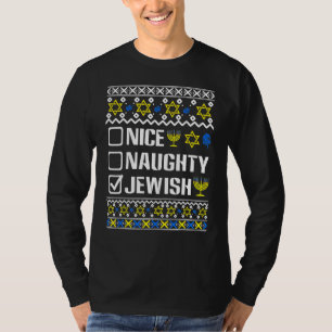 Nice Naughty Jewish Hanukkah Chanukah Jewish Sweat T-Shirt