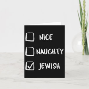 Nice Naughty Jewish Hanukkah Gift Christmas  Card