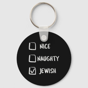 Nice Naughty Jewish Hanukkah Gift Christmas Key Ring