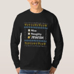 Nice Naughty Jewish Hanukkah Ugly Sweater<br><div class="desc">Ugly sweater,  Hanukkah sweater,  Jewish holiday,  Christmas sweater,  Knitted sweater,  Hanukkah fashion,  Jewish humour,  Naughty nice list,  Ugly sweater design,  Jewish Hanukkah holiday</div>