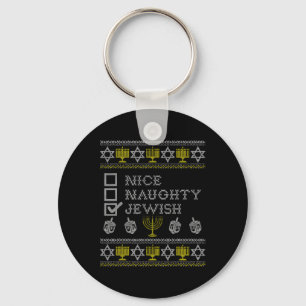 Nice Naughty Jewish  Key Ring