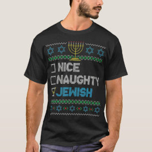 Nice Naughty Jewish Ugly Christmas Sweater Funny H