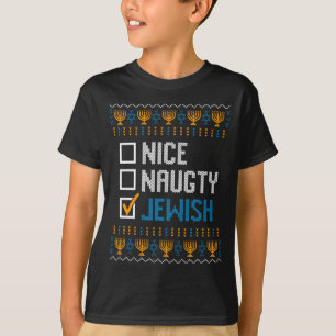 Nice Naughty Jewish Ugly Christmas Sweater Funny H