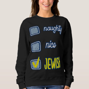 Nice Naughty Jewish Ugly Hanukkah Sweater Chanukah