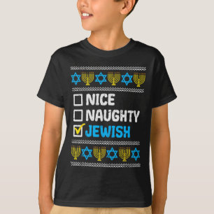 Nice Naughty Jewish Ugly Hanukkah Sweater Chanukah