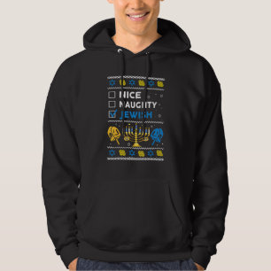 Nice Naughty Jewish Ugly Hanukkah Sweater Chanukah