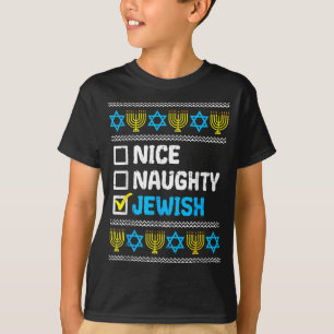 Nice Naughty Jewish Ugly Hanukkah Sweater Chanukah