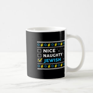 Nice Naughty Jewish Ugly Hanukkah Sweater Chanukah Coffee Mug