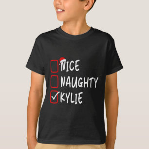 Nice Naughty Kylie Personalised Name Christmas Che T-Shirt