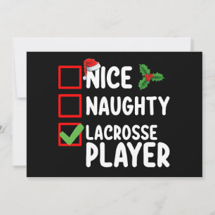 Nice Naughty Lacrosse Player Christmas List Invitation