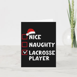 Nice Naughty Lacrosse Player List Christmas Santa  Card