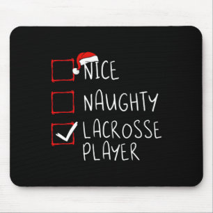 Nice Naughty Lacrosse Player List Christmas Santa  Mouse Pad