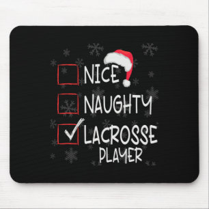 Nice Naughty Lacrosse Player List Christmas Santa Mouse Pad