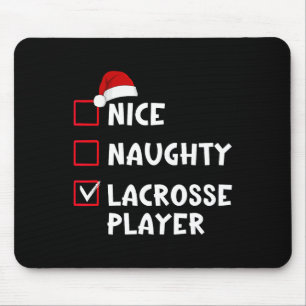 Nice Naughty Lacrosse Player List Christmas Santa  Mouse Pad