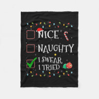 Nice Naughty List I Swear I Tried Santa Hat Christ