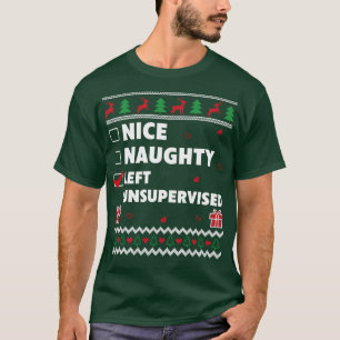 Nice Naughty List Ugly Christmas Design Funny T-Shirt