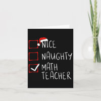 Nice Naughty Math Teacher Christmas List Xmas Sant