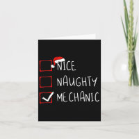 Nice Naughty Mechanic Christmas List Xmas Santa Cl