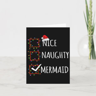 Nice Naughty Mermaid Christmas List Santa Claus Fu Card