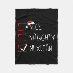 Nice Naughty Mexican Christmas Mexico Heritage Roo Fleece Blanket