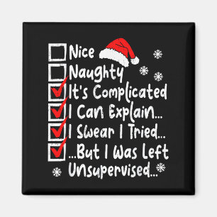 Nice Naughty Multi Checklist Funny Christmas List  Magnet