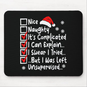 Nice Naughty Multi Checklist Funny Christmas List  Mouse Pad