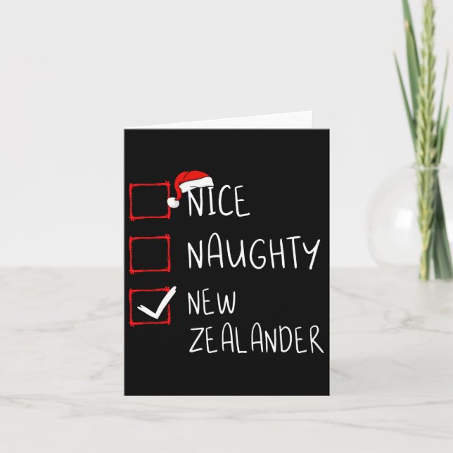 Nice Naughty New Zealander Christmas New Zealand H Card (Front)