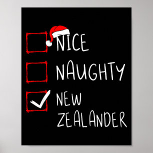Nice Naughty New Zealander Christmas New Zealand H Poster