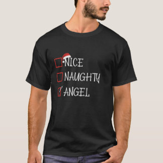 Nice Naughty Nice Naughty Angel List Santa Christm T-Shirt