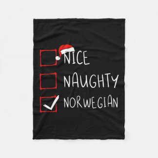 Nice Naughty Norwegian Christmas Norway Heritage R Fleece Blanket