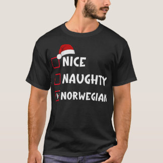 Nice Naughty Norwegian List Christmas Santa Claus T-Shirt