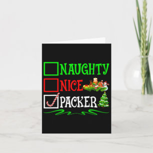Nice Naughty Packer Santa Christmas List  Card