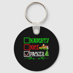 Nice Naughty Packer Santa Christmas List  Key Ring