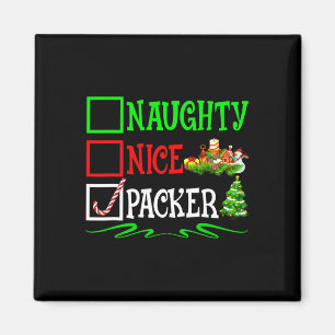 Nice Naughty Packer Santa Christmas List  Magnet