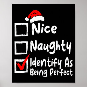 Nice Naughty Perfect Funny Christmas List Family M Poster