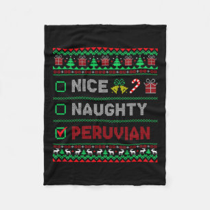 Nice Naughty Peruvian Christmas Checklist Peru  Fleece Blanket