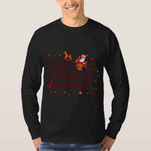 Nice Naughty Peruvian Christmas Pajama Costume T-Shirt