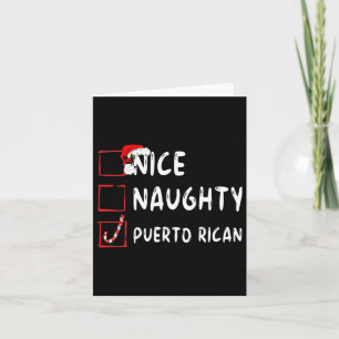 Nice Naughty Puerto Rican Christmas Puerto Rico  Card