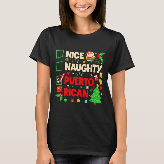 Nice Naughty Puerto Rican Puerto Rico Women Christ T-Shirt (Front)