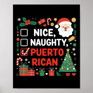 Nice Naughty Puerto Rican Santa Christmas  Poster