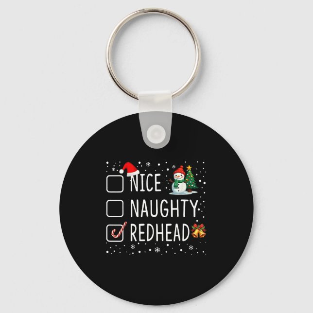 Nice Naughty Redhead  Key Ring (Front)